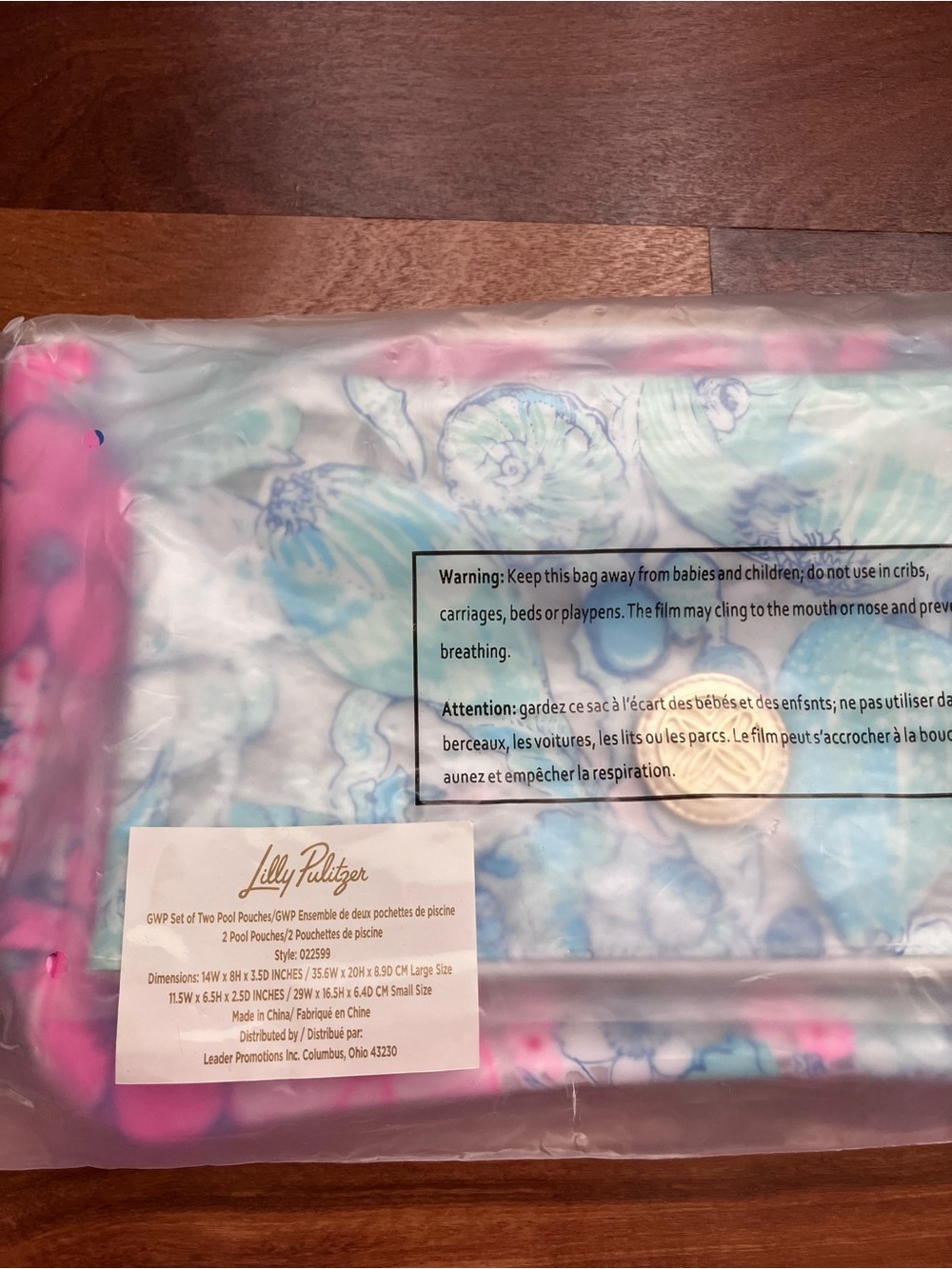 Lilly Pulitzer Pink & Aqua Floral Pouches - Picture 2 of 2